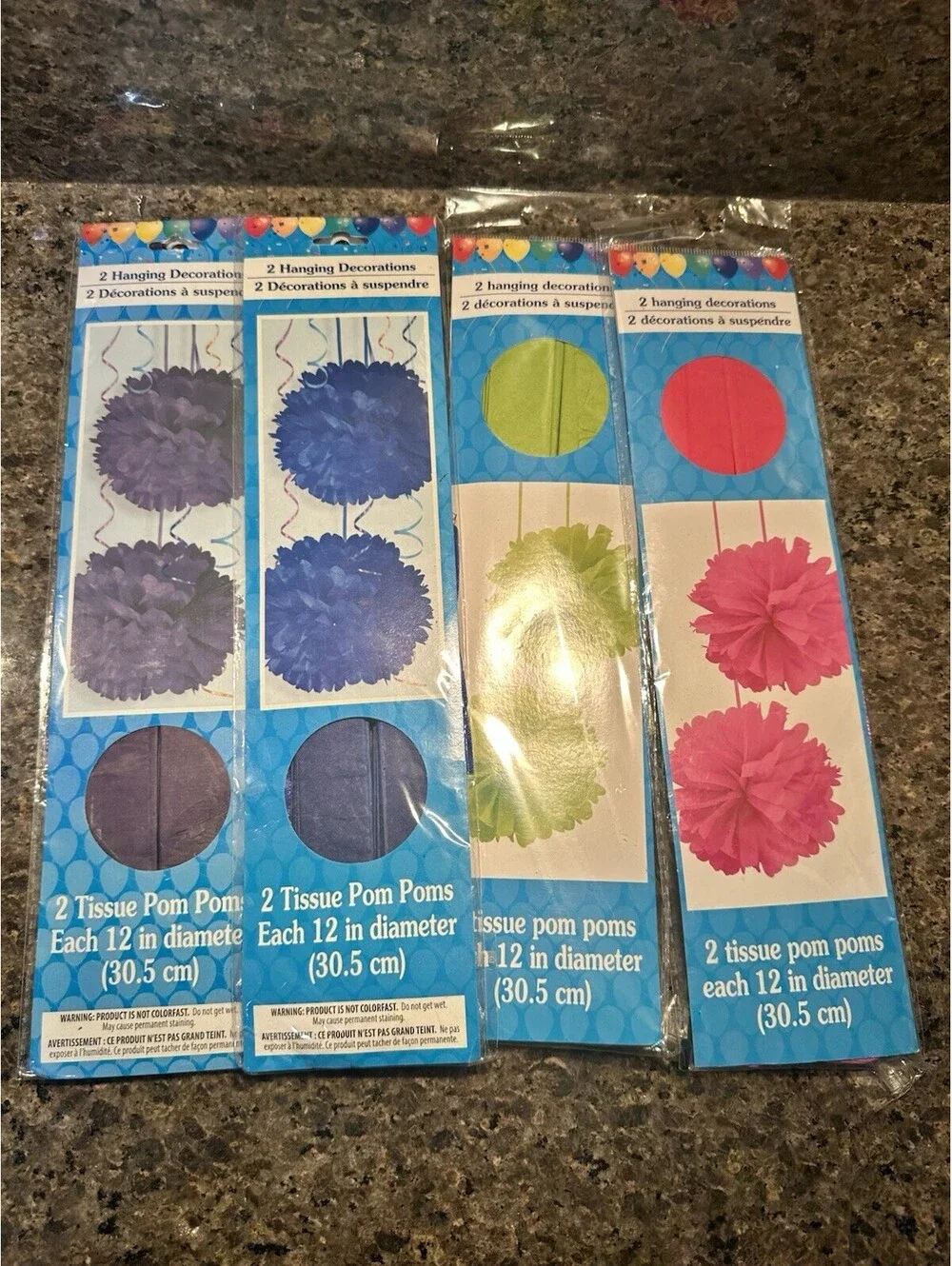 8pcs Tissue Paper Pom Poms 12